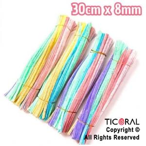 LIMPIA PIPAS MULTICOLOR 30 CM X 100 UNIDADES
